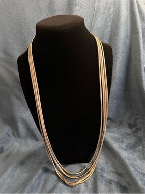 Women’s Vintage multistrand (four) silver tone snake chain Necklace